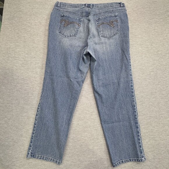 Gloria Vanderbilt Womens Amanda Jeans 18W Average Blue Straight Leg Pockets - Picture 2 of 14